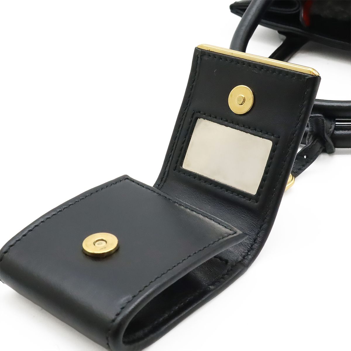 Prada Diagram Handbag Leather Nero Black Gold — view 9