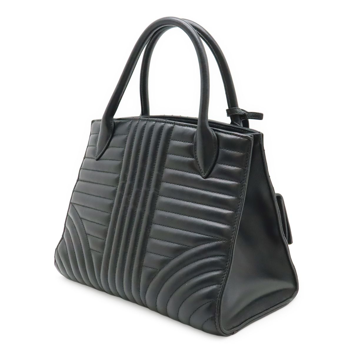 Prada Diagram Handbag Leather Nero Black Gold — view 2