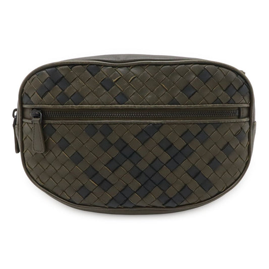 Bottega Veneta Intrecciato Belt Bag Waist Pouch Hip Leather Khaki