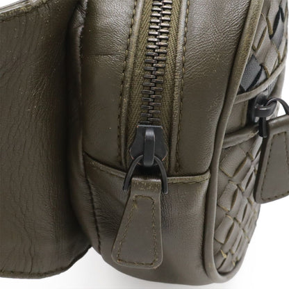 Bottega Veneta Intrecciato Belt Bag Waist Pouch Hip Leather Khaki — view 4