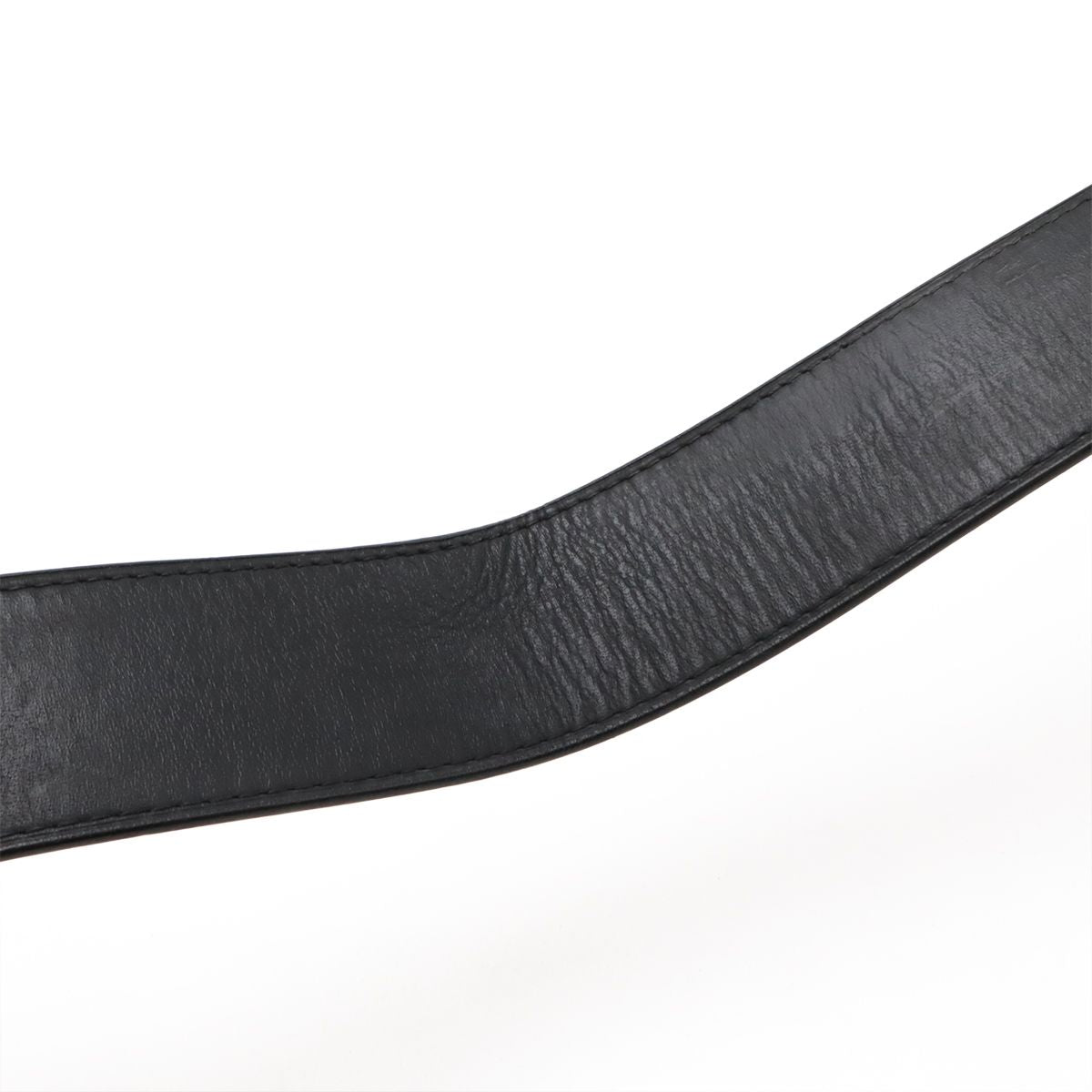 Louis Vuitton Ceinture Jeans Belt Leather Noir Black Silver 90 — view 5