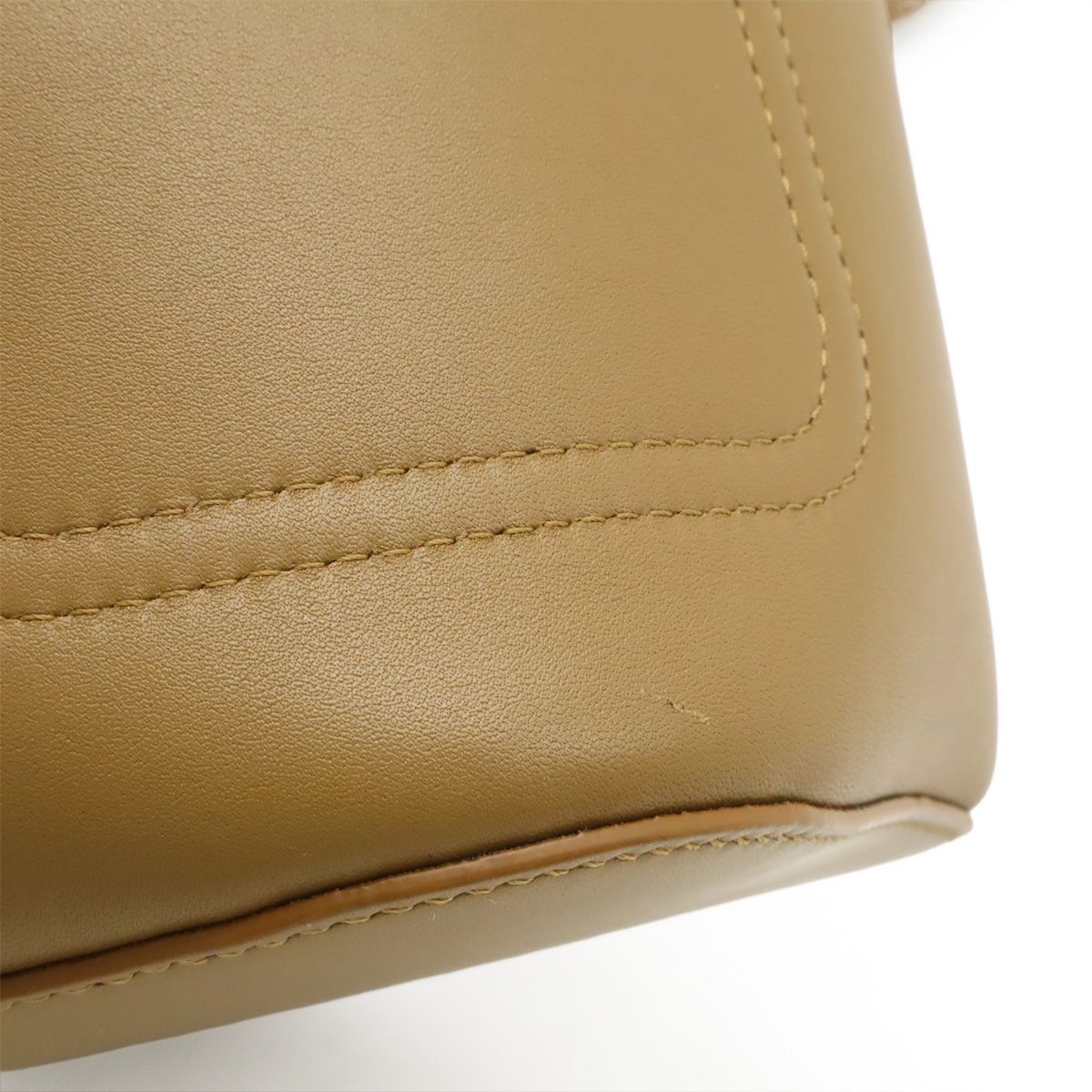 Loewe Pebble Bucket Bag Mini 2-Way Sum Scarf Leather Brown Gold — view 9