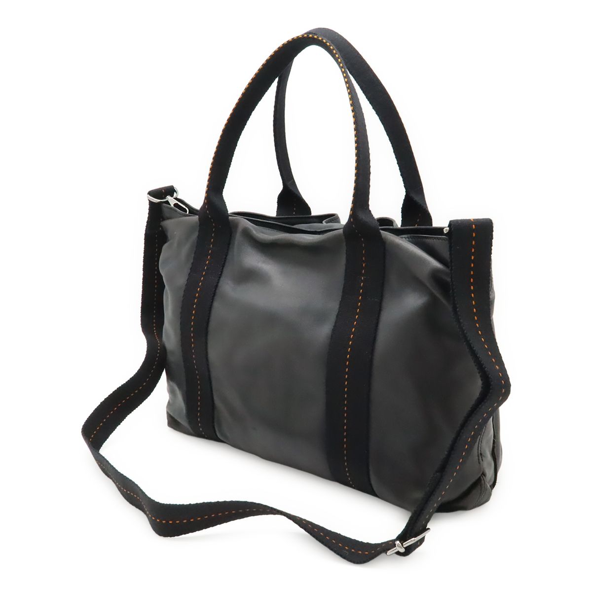Hermes Caravan Horizontal MM Tote 2-Way Shoulder Bag Crossbody Vo Derma Leather — view 2