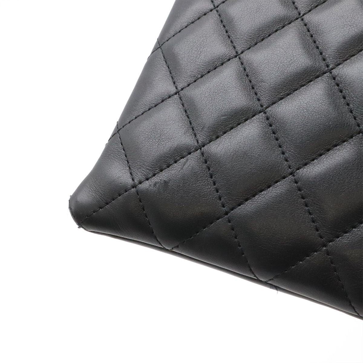 Chanel Cambon Line CC Logo Pochette Shoulder Bag Crossbody Soft Calf Black White — view 4