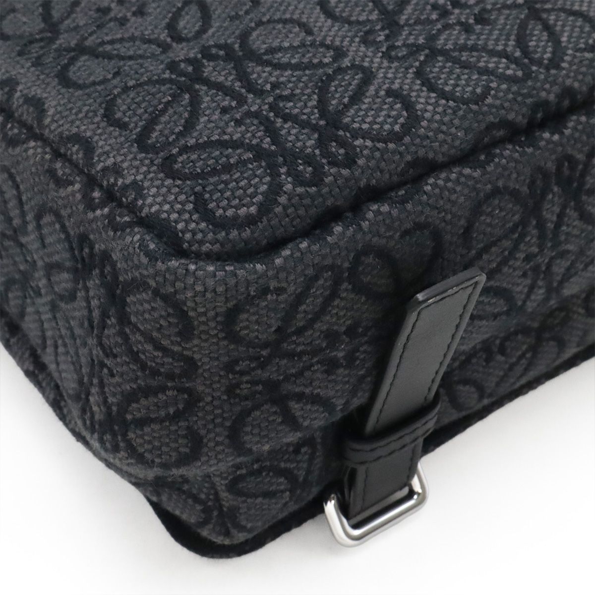 Loewe Repeat Anagram Military Messenger Bag XS Crossbody Canvas Black Silver — view 3