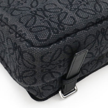 Loewe Repeat Anagram Military Messenger Bag XS Crossbody Canvas Black Silver — view 3