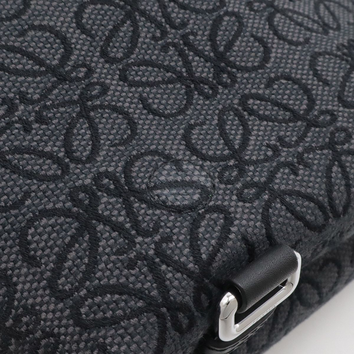 Loewe Repeat Anagram Military Messenger Bag XS Crossbody Canvas Black Silver — view 9