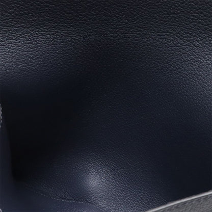 Hermes Toutenmain Passport Case Cover Veau Gray Leather Blue Nuit Navy — view 7
