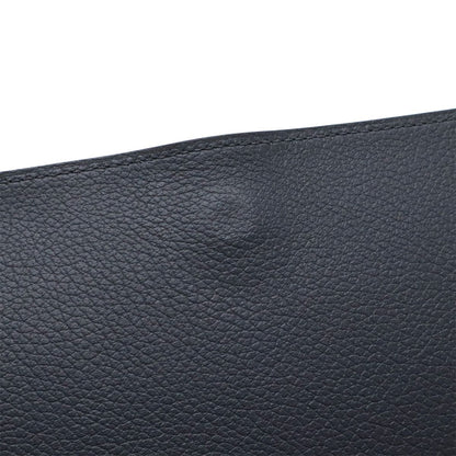Hermes Toutenmain Passport Case Cover Veau Gray Leather Blue Nuit Navy — view 8