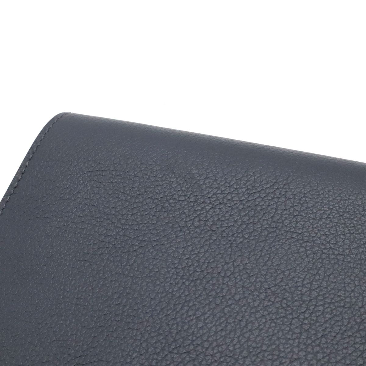 Hermes Toutenmain Passport Case Cover Veau Gray Leather Blue Nuit Navy — view 4