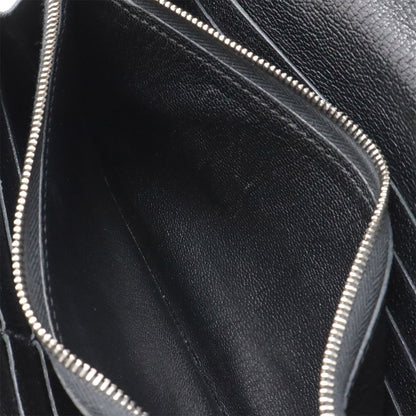 Hermes Kelly Wallet Long Bifold Chevre Leather Black Silver — view 7