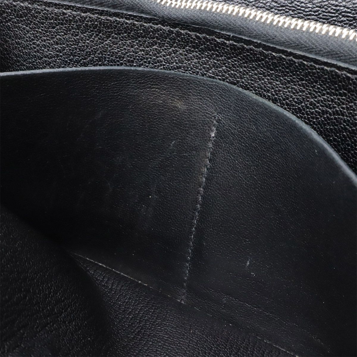 Hermes Kelly Wallet Long Bifold Chevre Leather Black Silver — view 8