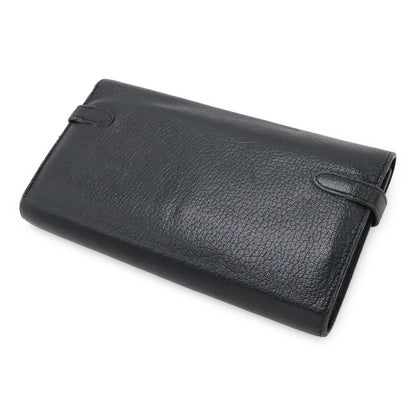 Hermes Kelly Wallet Long Bifold Chevre Leather Black Silver — view 2