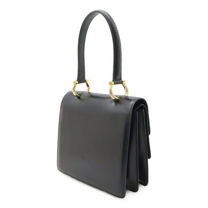 Celine Ganchini Double Flap Handbag Leather Black Gold — view 2