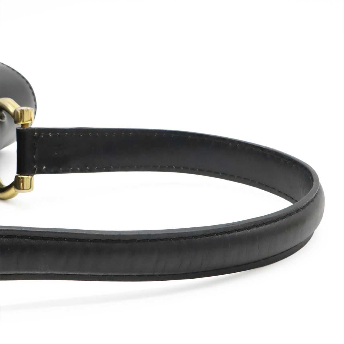 Celine Ganchini Double Flap Handbag Leather Black Gold — view 5