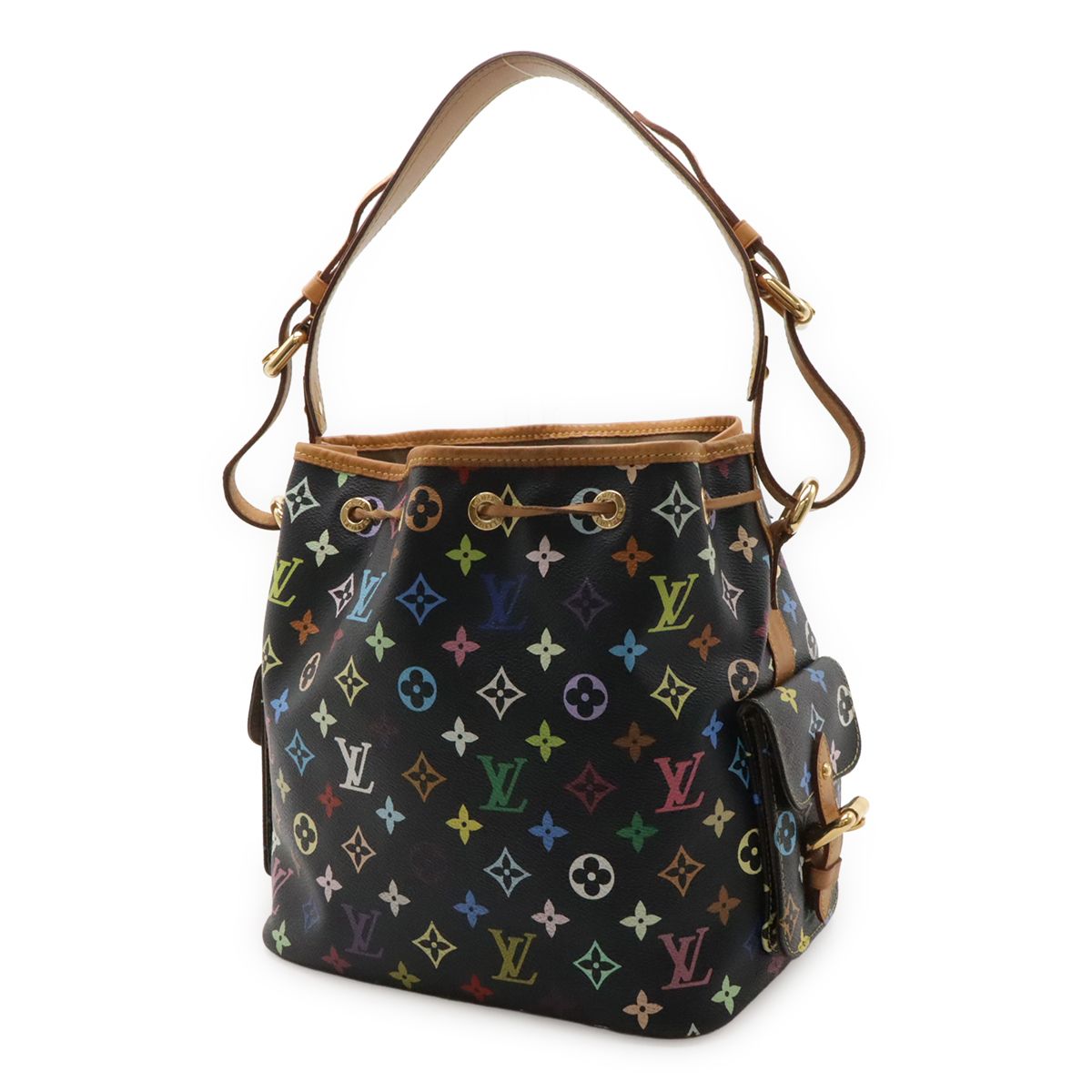 Louis Vuitton Monogram Multicolor Petit Noe Shoulder Bag Semi Noir Black — view 2