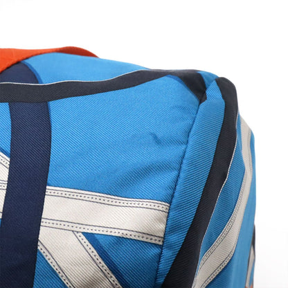 Hermes Cavalcade Air Silk Duffle 38 Shoulder Bag Tote 100% Blue Orange — view 4