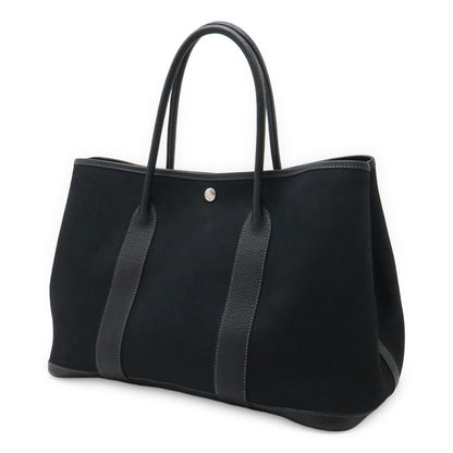 Hermes Garden Party PM Tote Toile Officier Canvas Black Silver — view 2