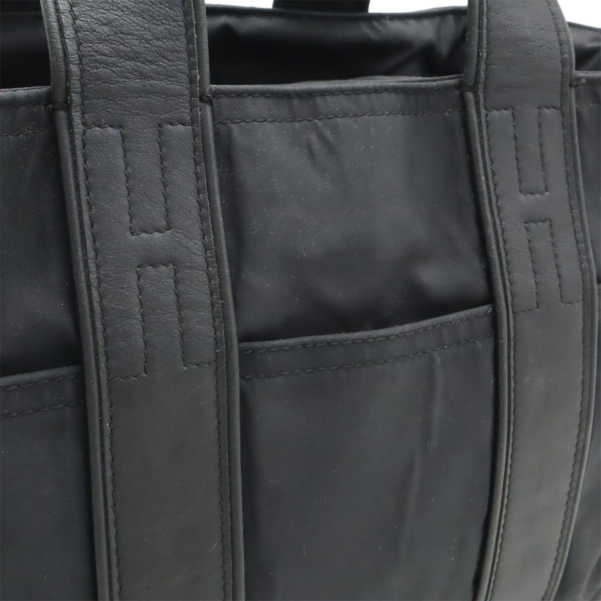 Hermes Acapulco PM Tote Nylon Leather Black Silver — view 8