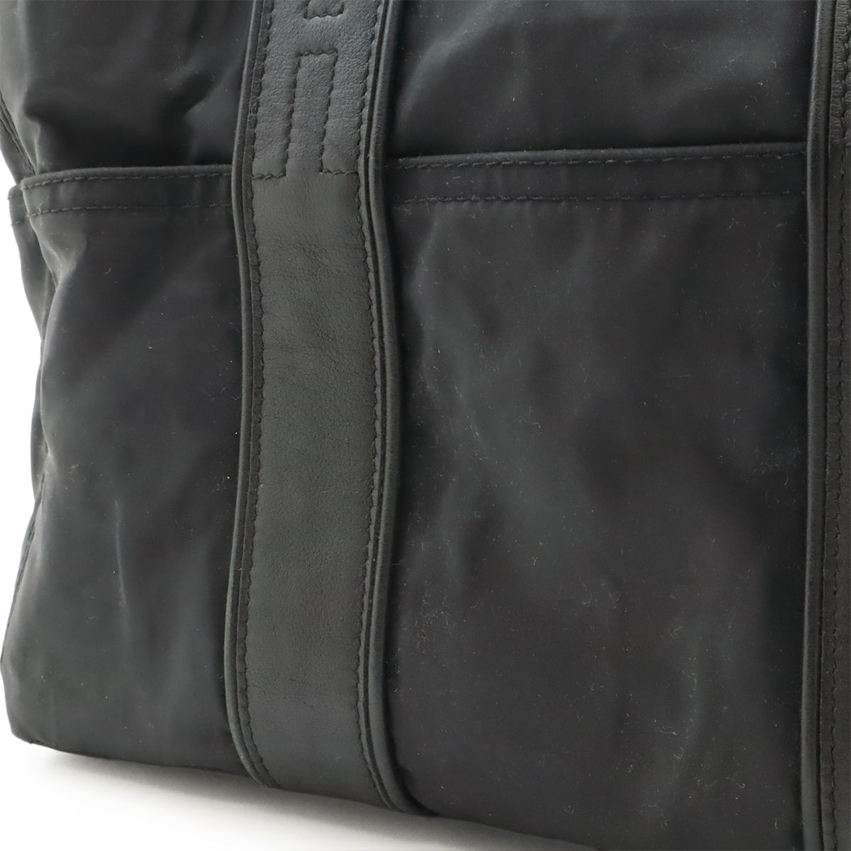 Hermes Acapulco PM Tote Nylon Leather Black Silver — view 9