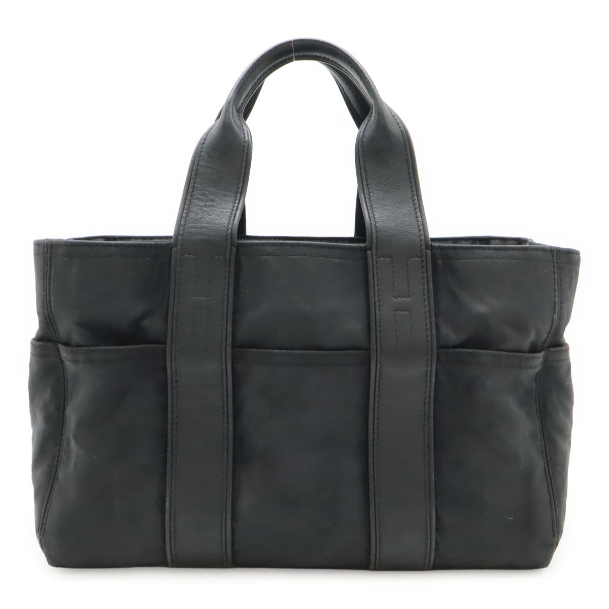 Hermes Acapulco PM Tote Nylon Leather Black Silver