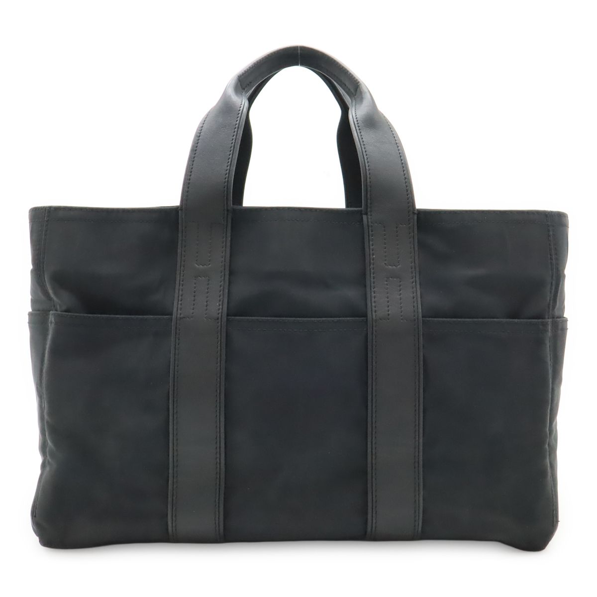 Hermes Acapulco MM Tote Nylon Leather Black