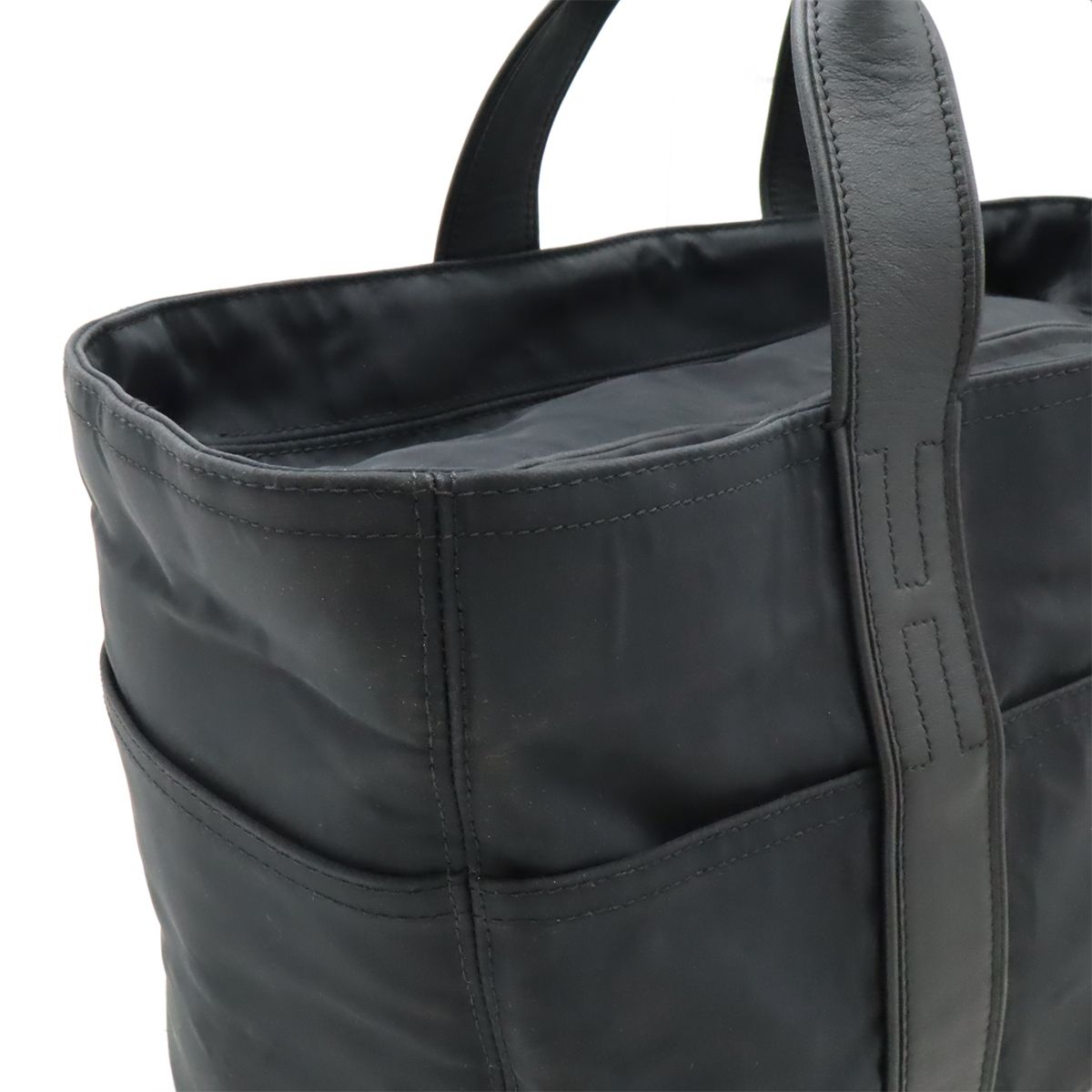 Hermes Acapulco MM Tote Nylon Leather Black — view 7