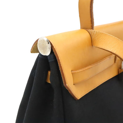 Hermes Herbag PM 2-Way Shoulder Bag Toile Officier GM Black Brown Beige — view 4