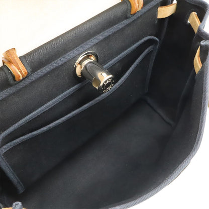 Hermes Herbag PM 2-Way Shoulder Bag Toile Officier GM Black Brown Beige — view 6