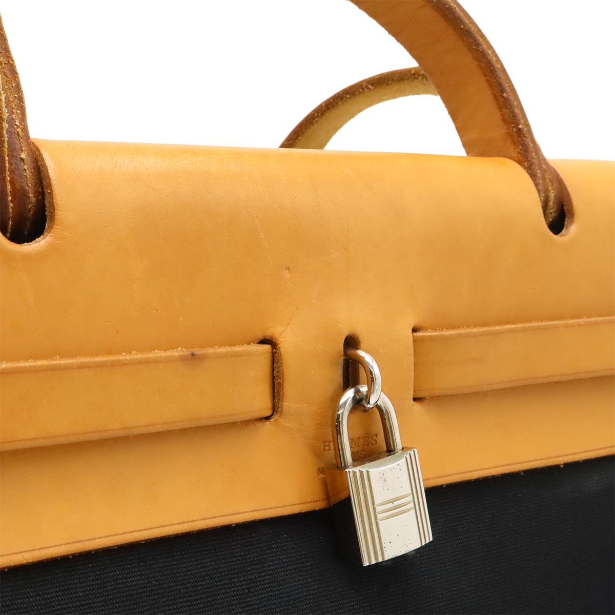 Hermes Herbag PM 2-Way Shoulder Bag Toile Officier GM Black Brown Beige — view 7
