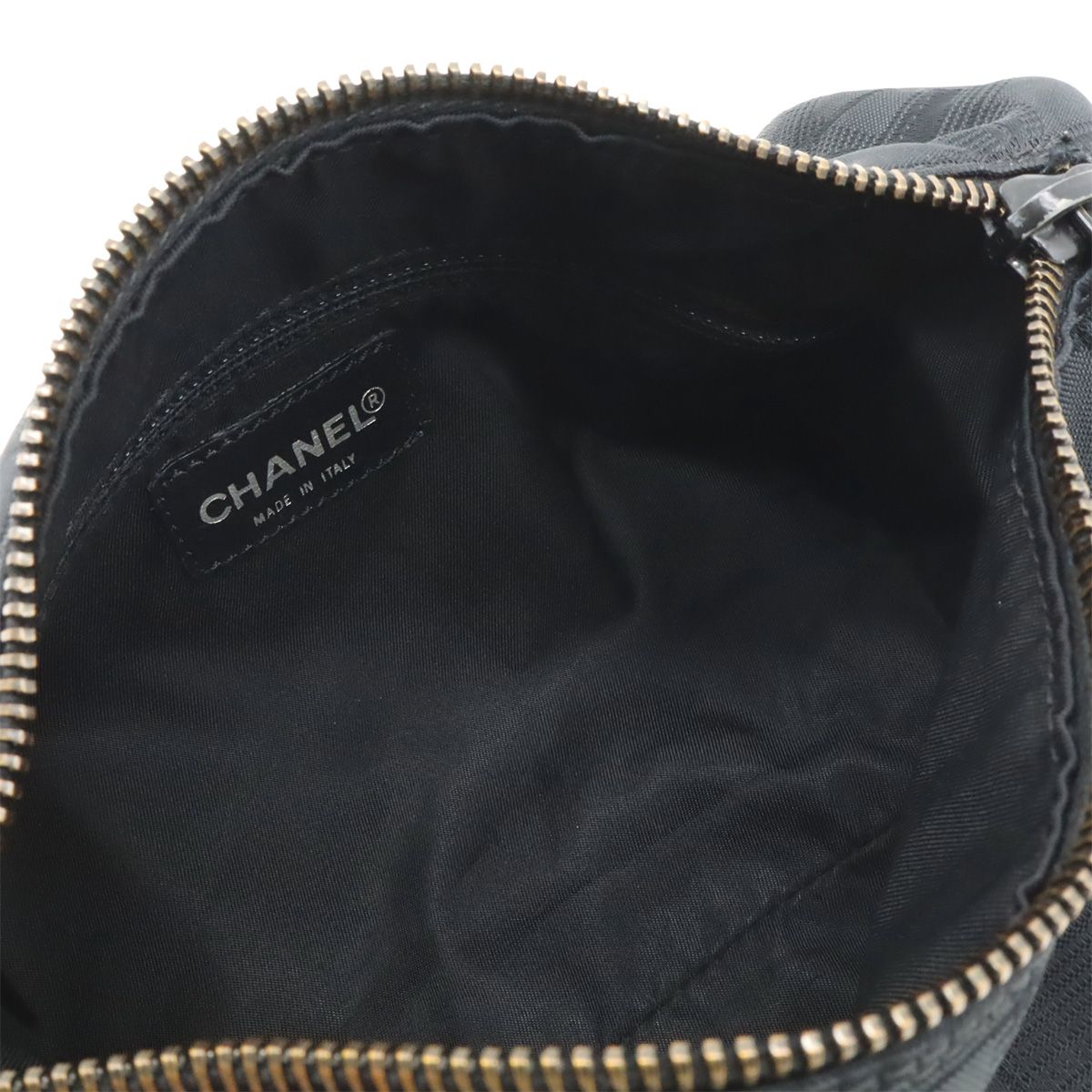 Chanel New Travel Line Mini Roll Shoulder Bag Nylon Jacquard Leather Black — view 7