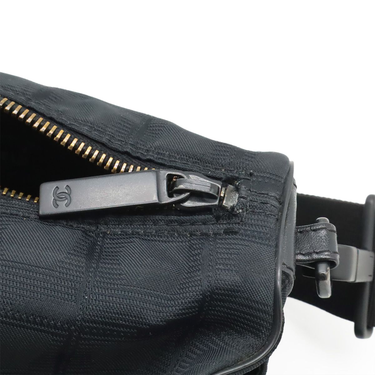 Chanel New Travel Line Mini Roll Shoulder Bag Nylon Jacquard Leather Black — view 6