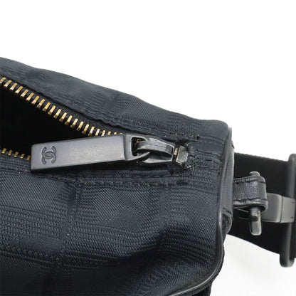 Chanel New Travel Line Mini Roll Shoulder Bag Nylon Jacquard Leather Black — view 6