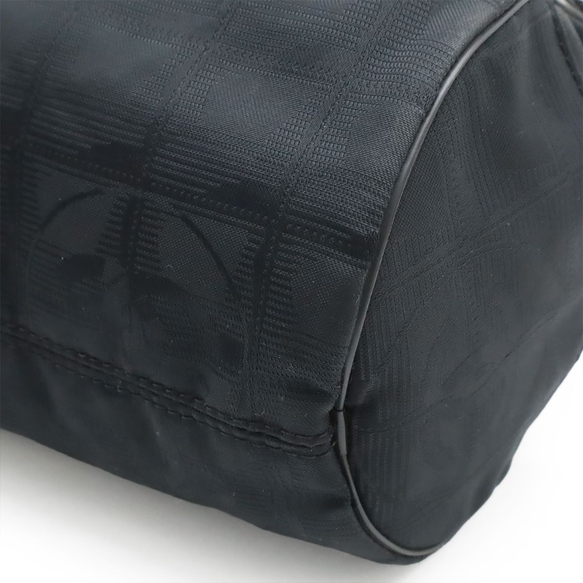 Chanel New Travel Line Mini Roll Shoulder Bag Nylon Jacquard Leather Black — view 3