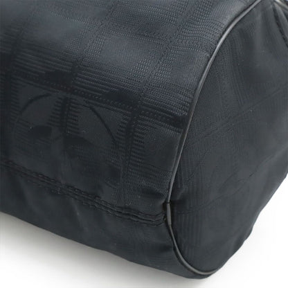 Chanel New Travel Line Mini Roll Shoulder Bag Nylon Jacquard Leather Black — view 3