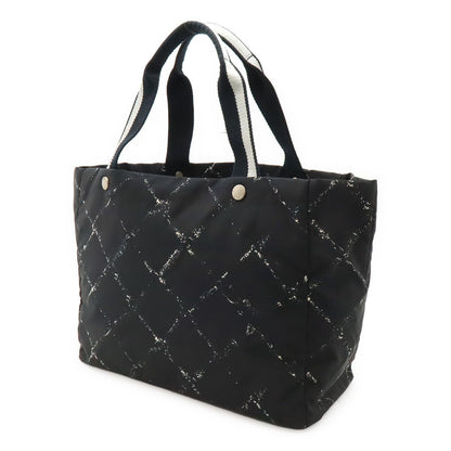 Chanel Vintage Travel Line Tote Shoulder Bag Nylon Black Red — view 2