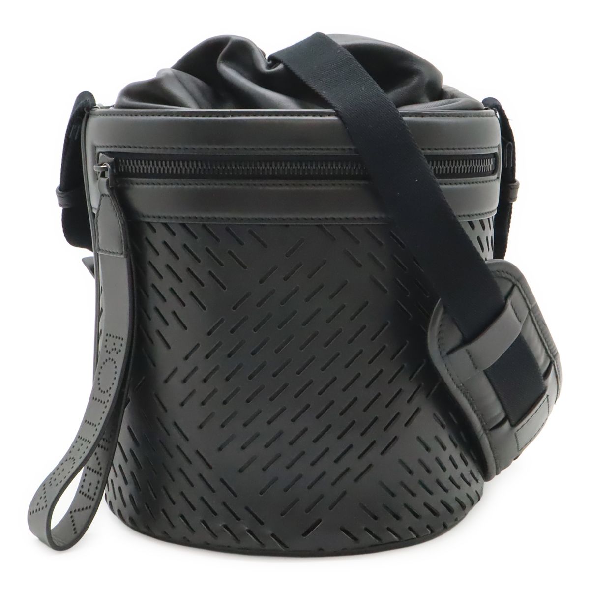 Bottega Veneta Drawstring Bucket Bag Crossbody Leather Black
