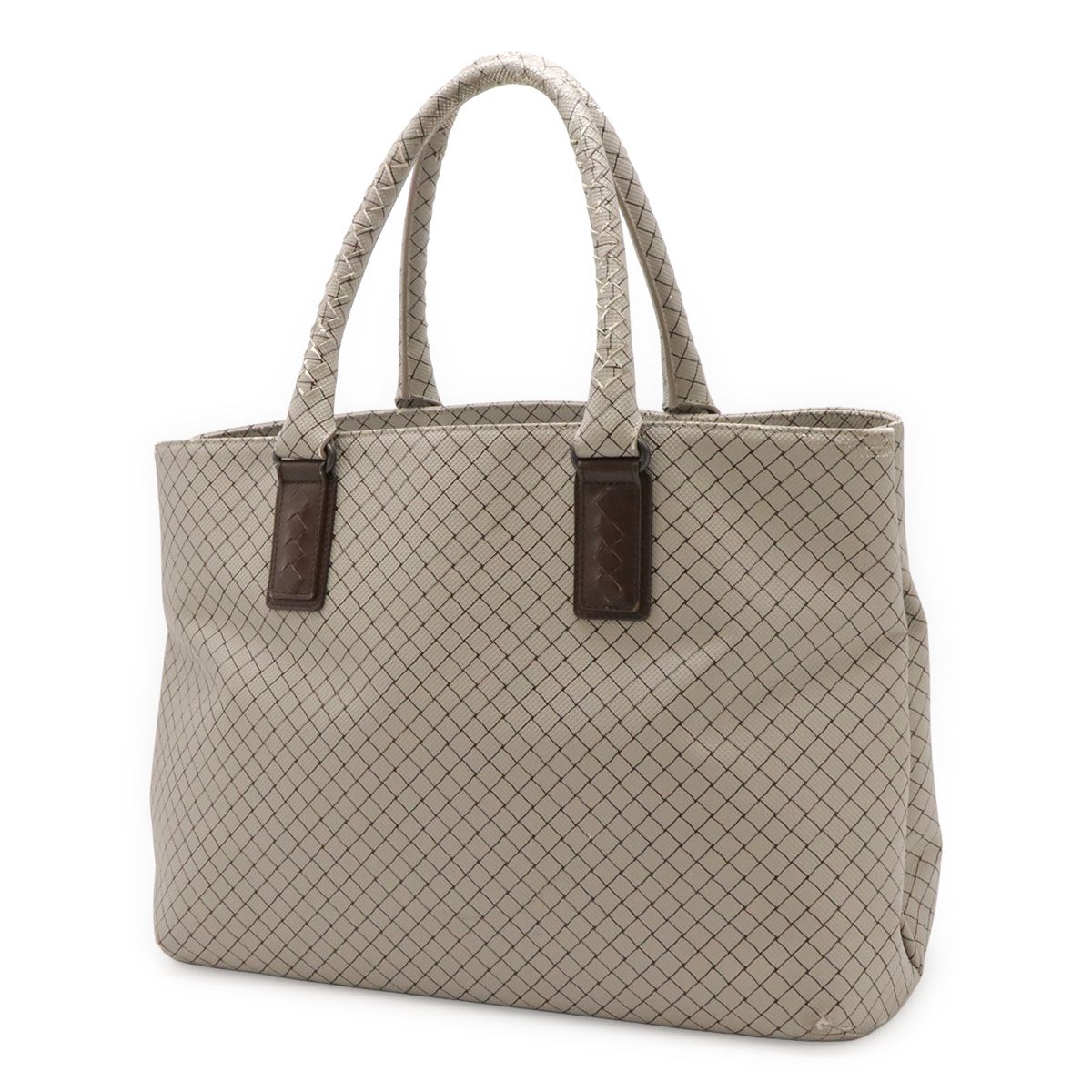 Bottega Veneta Marco Polo Tote Shoulder Bag Light Gray Judah Brown — view 2