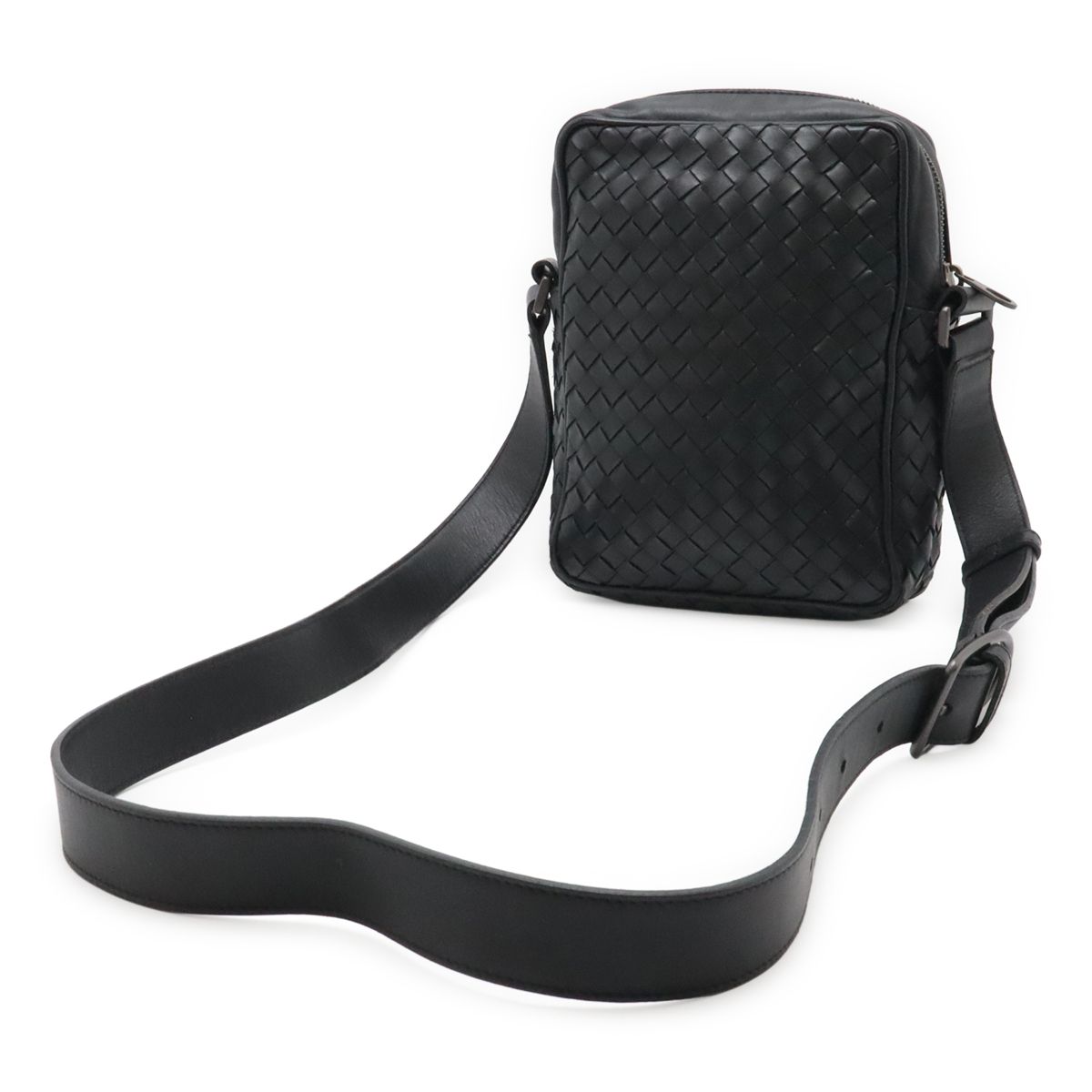 Bottega Veneta Intrecciato Shoulder Bag Pochette Leather Black — view 2