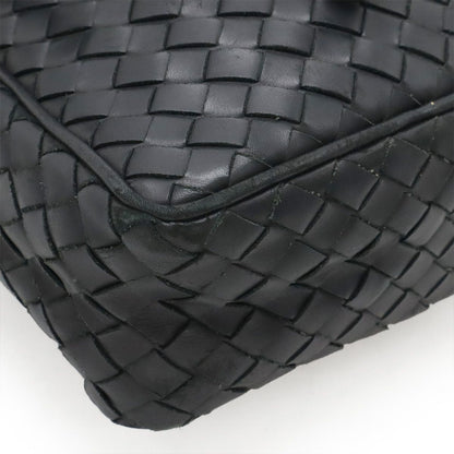 Bottega Veneta Intrecciato Shoulder Bag Pochette Leather Black — view 3