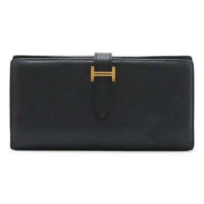 Hermes Bearn Souffle Bifold Wallet Veau Epsom Black Gold