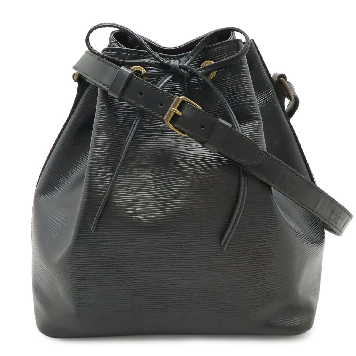 Louis Vuitton Epi Petit Noir Shoulder Bag Drawstring Black
