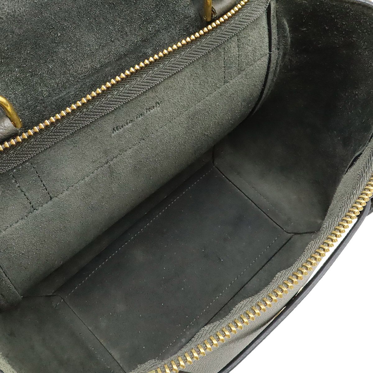 Celine Belt Bag Nano 2-Way Crossbody Leather Gray Gold — view 8