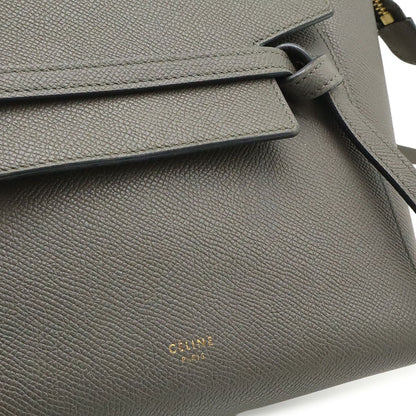 Celine Belt Bag Nano 2-Way Crossbody Leather Gray Gold — view 9