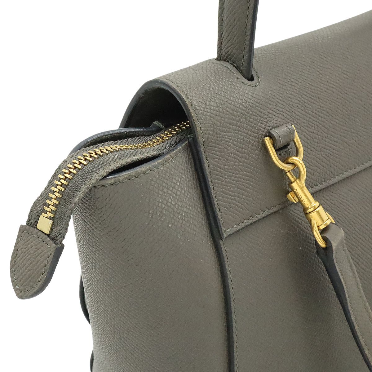 Celine Belt Bag Nano 2-Way Crossbody Leather Gray Gold — view 4