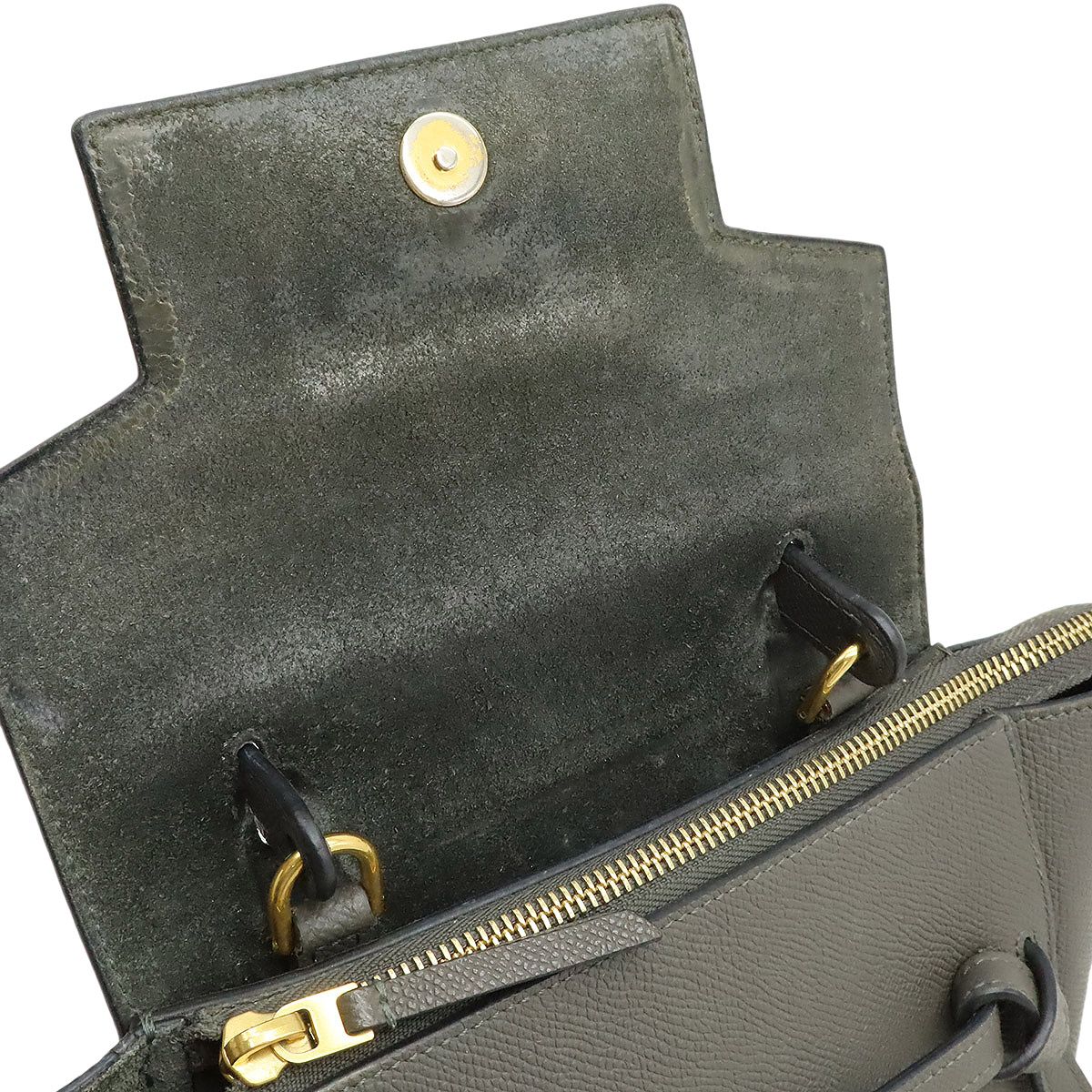 Celine Belt Bag Nano 2-Way Crossbody Leather Gray Gold — view 7