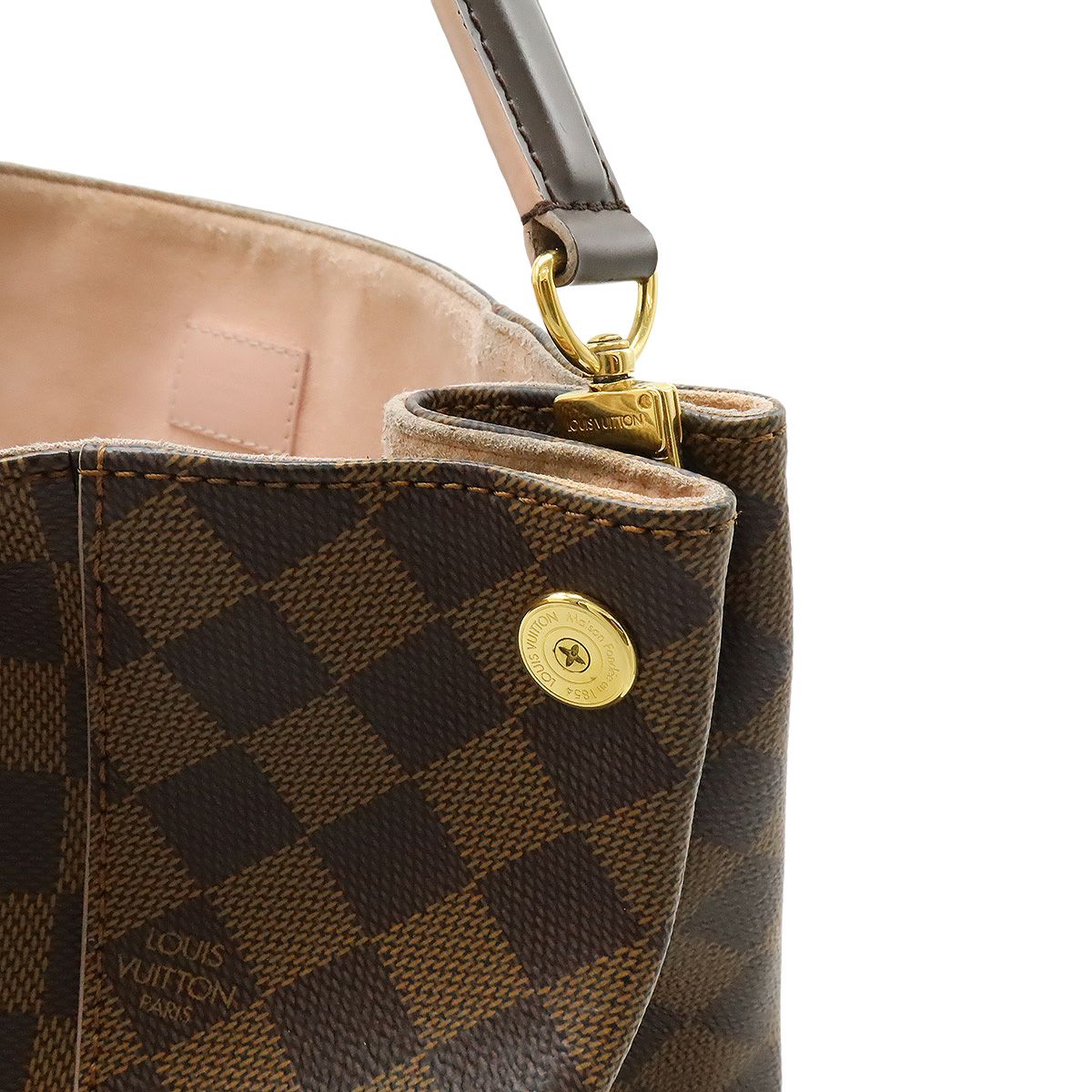 Louis Vuitton Damier Kaisa Hobo Shoulder Bag Rose Velours — view 5
