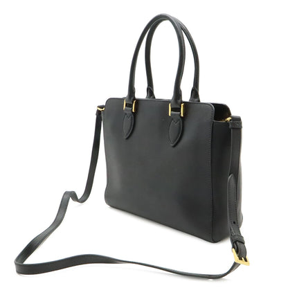 Prada Saffiano 2-Way Shoulder Bag Crossbody Leather Nero Black Gold — view 2