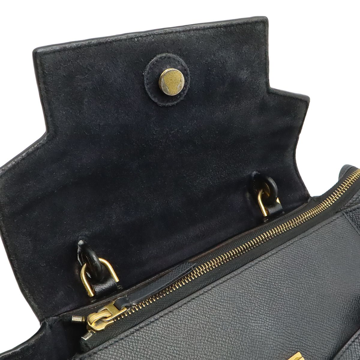 Celine Belt Bag Micro 2-Way Crossbody Leather Black Gold — view 7