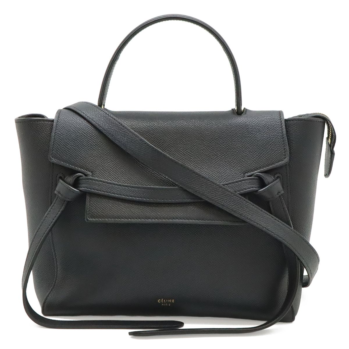 Celine Belt Bag Micro 2-Way Crossbody Leather Black Gold